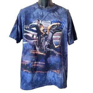 The Mountain Ronald Reagan Velociraptor U.S.A. Flag T-Shirt